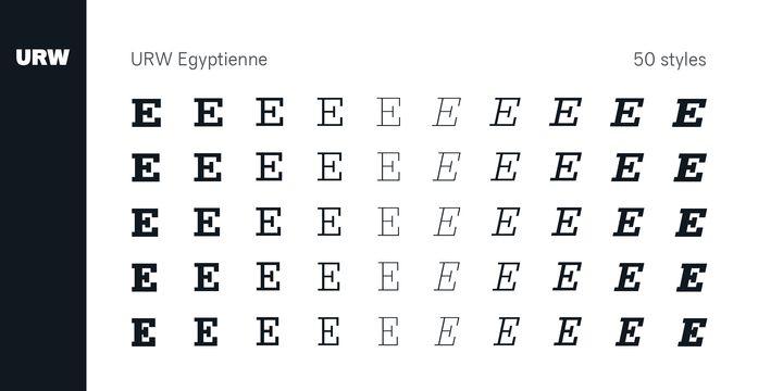 Przykład czcionki Egyptienne URW Wide Extra Light