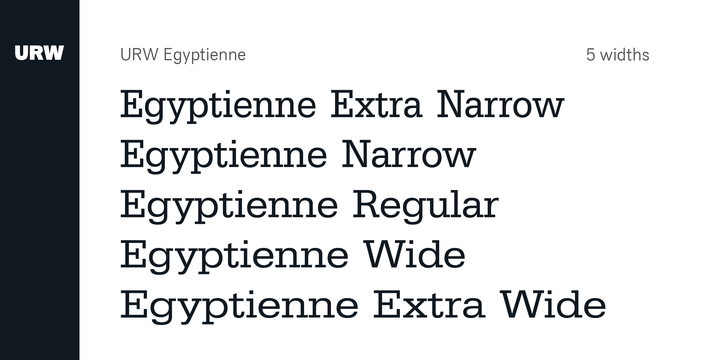 Przykład czcionki Egyptienne URW Wide Medium Oblique