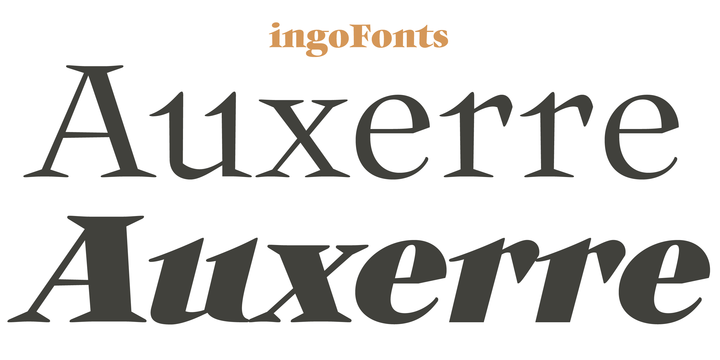 Przykład czcionki Auxerre Light Italic