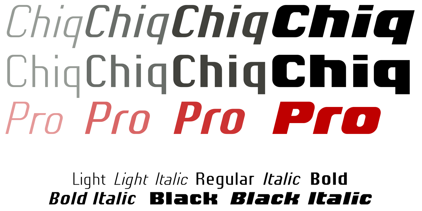 Przykład czcionki Chiq Pro Bold