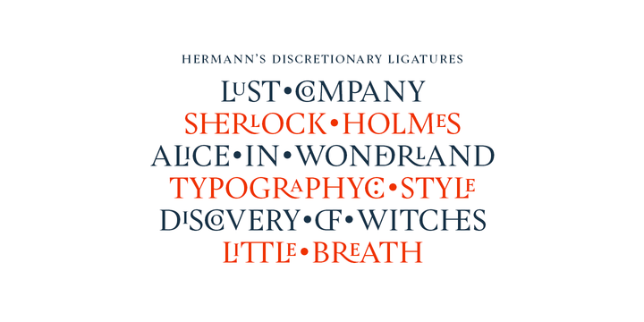 Przykład czcionki Hermann Heavy Italic
