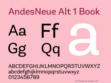 Przykład czcionki Andes Neue Alt 1 Book Italic