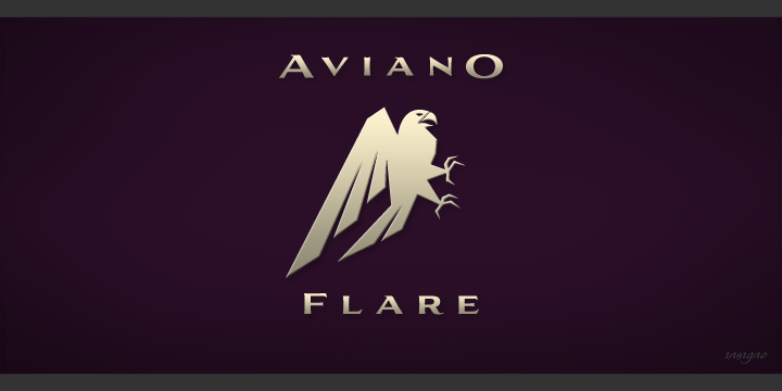 Przykład czcionki Aviano Flare