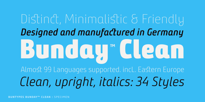 Przykład czcionki Bunday Clean Up Extra Bold Up Italic