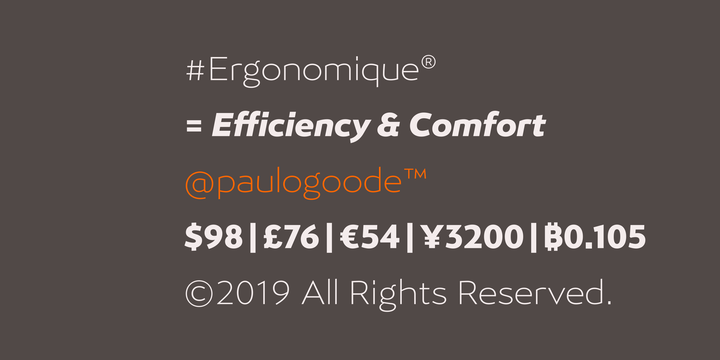Przykład czcionki Ergonomique Regular