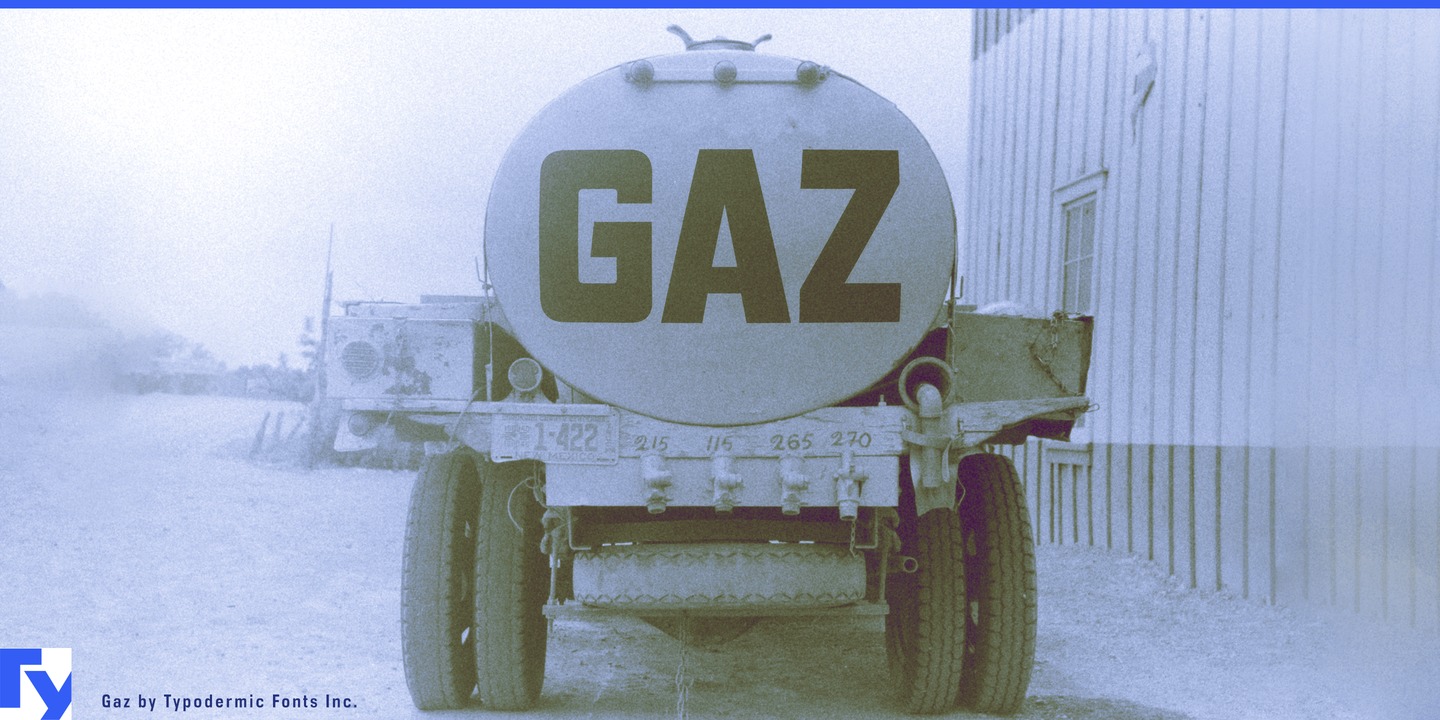 Przykład czcionki Gaz