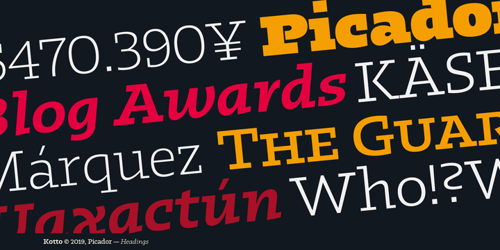 Przykład czcionki Kotto Slab Semi Bold Italic