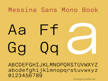 Przykład czcionki Messina Sans Mono