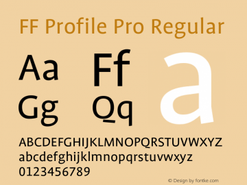 Przykład czcionki Profile Pro