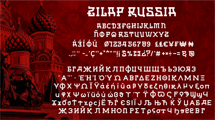 Przykład czcionki Zilap Russia