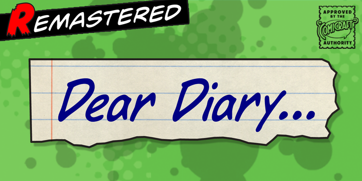 Przykład czcionki Dear Diary