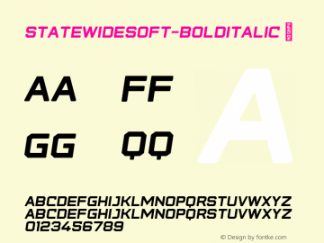 Przykład czcionki State Wide Soft Bold Italic