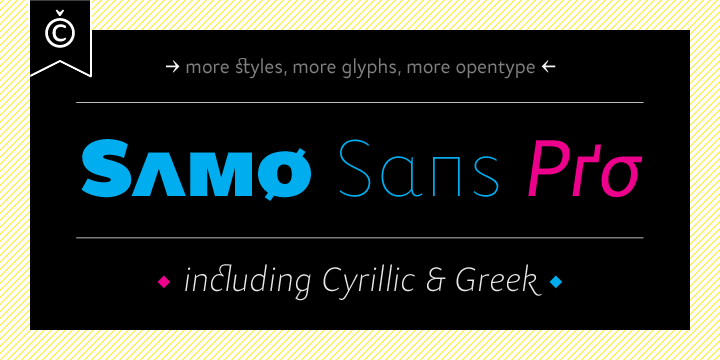 Przykład czcionki Samo Sans Pro Black Italic