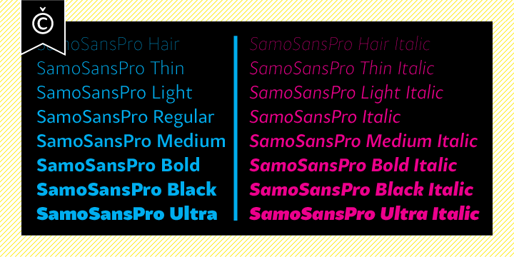 Przykład czcionki Samo Sans Pro Bold Italic