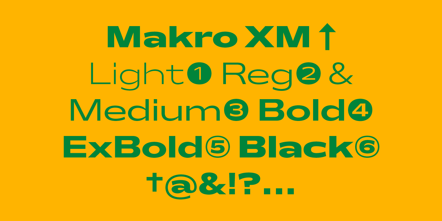 Przykład czcionki Makro XM Regular