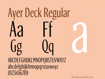 Przykład czcionki Ayer Deck SemiBold Italic