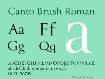 Przykład czcionki Canto Brush Italic