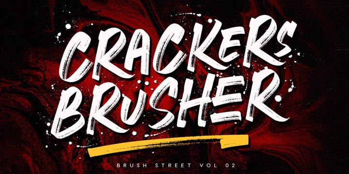 Przykład czcionki Crackers Brusher SLANT