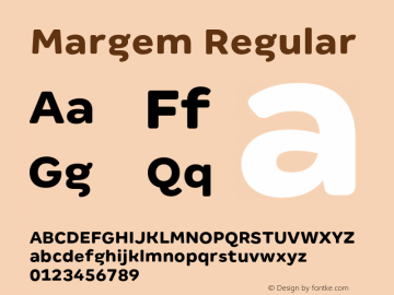 Przykład czcionki Margem Rounded Medium Italic