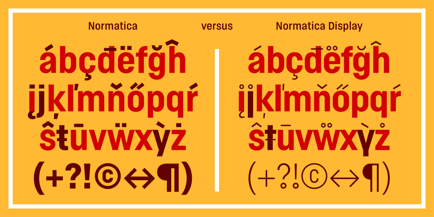 Przykład czcionki Normatica Bold Italic