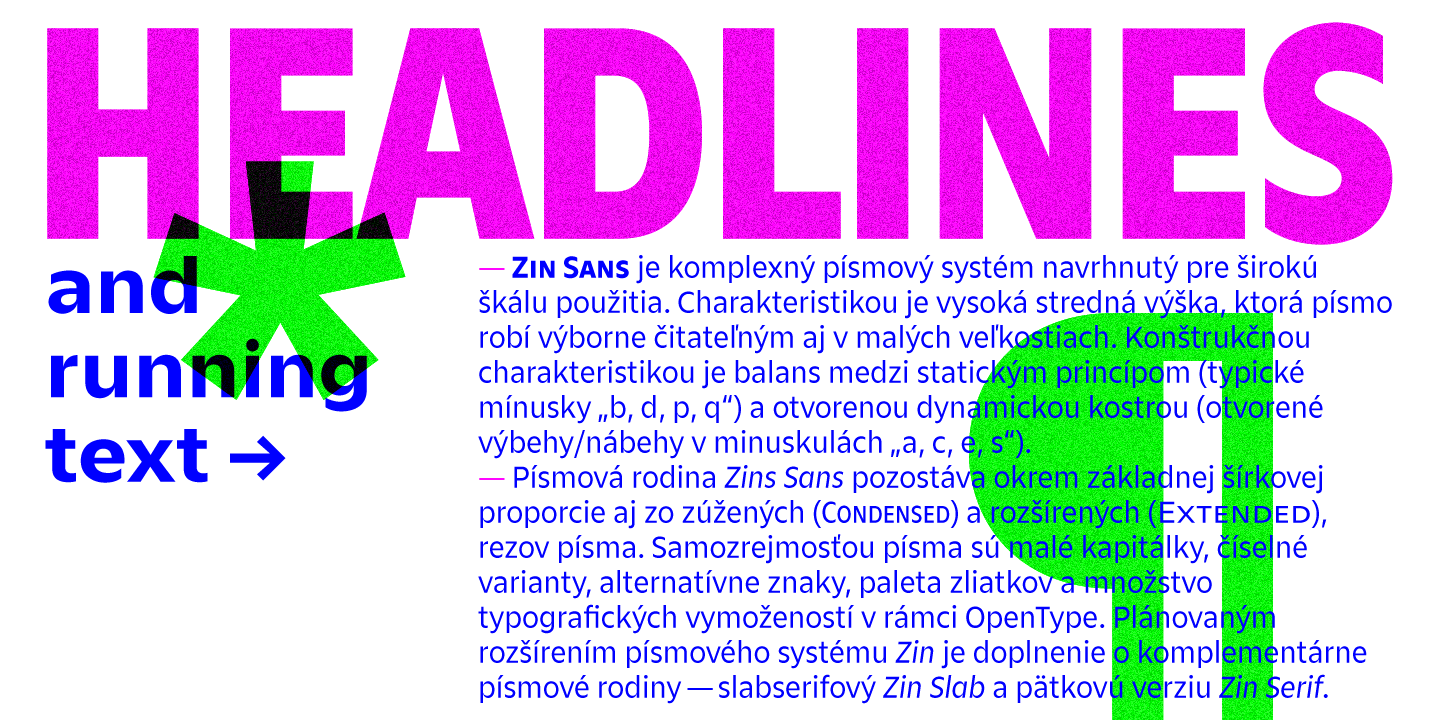 Przykład czcionki Zin Sans Cond Medium Italic