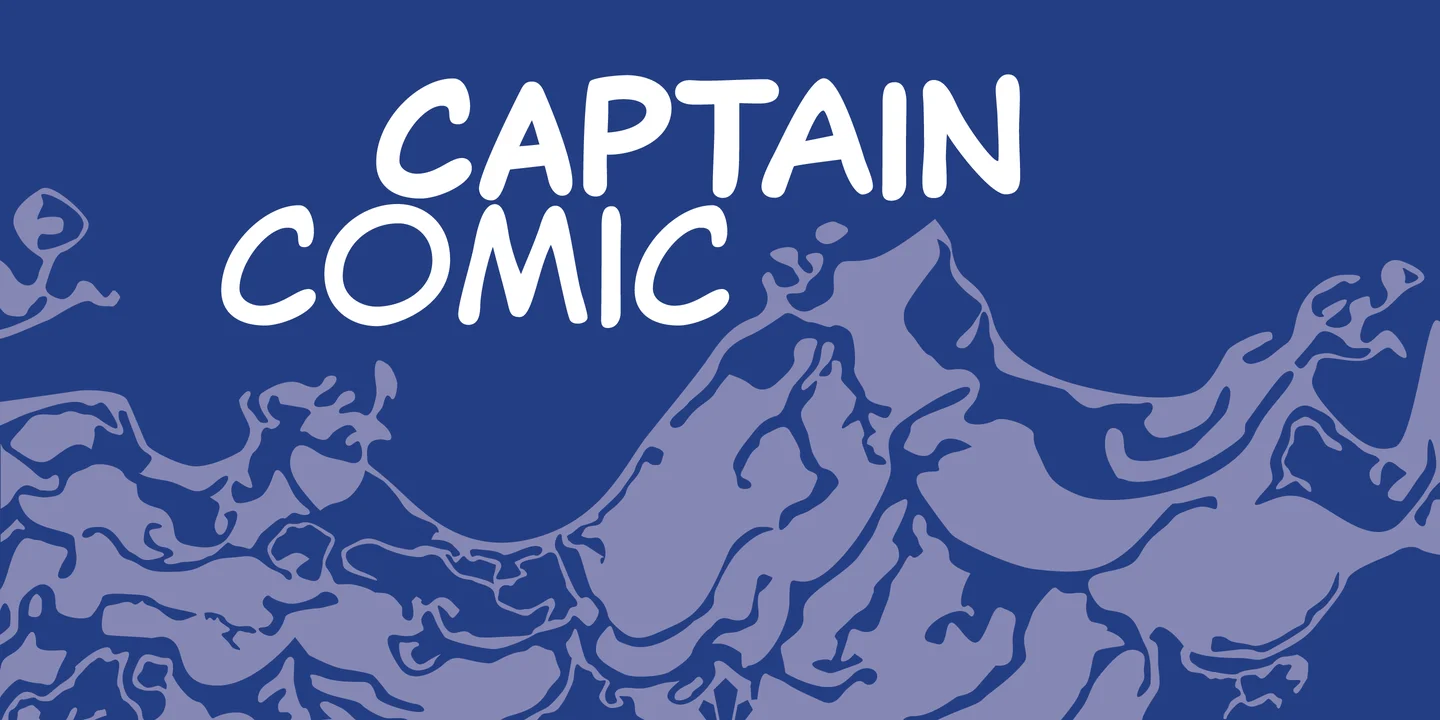 Przykład czcionki Captain Comic Bold Italic