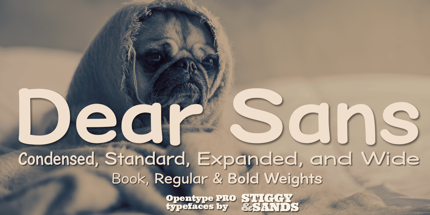 Przykład czcionki Dear Sans Expanded Regular