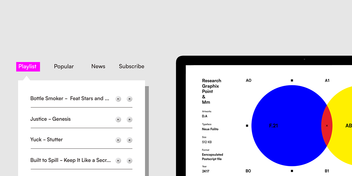 Przykład czcionki Folito Medium