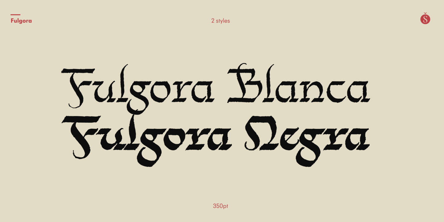 Przykład czcionki Fulgora Blanca
