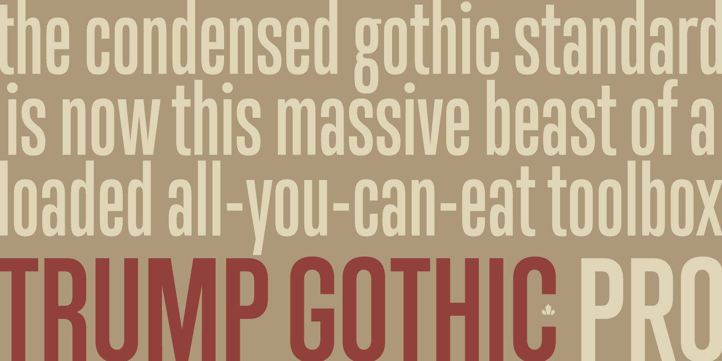Przykład czcionki Trump Gothic Pro Italic