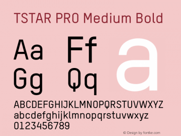 Przykład czcionki T-Star Pro Bold
