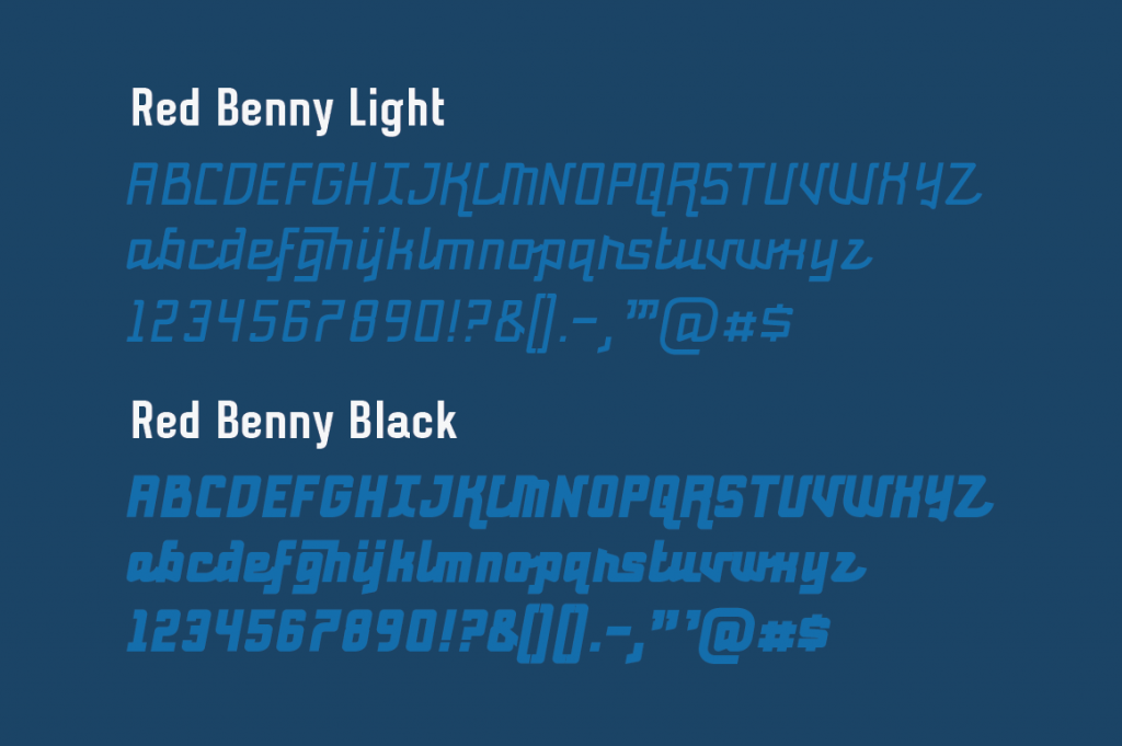 Przykład czcionki Red Benny Light