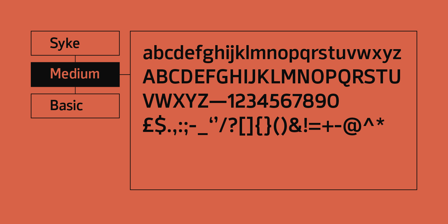Przykład czcionki Syke Bold Italic