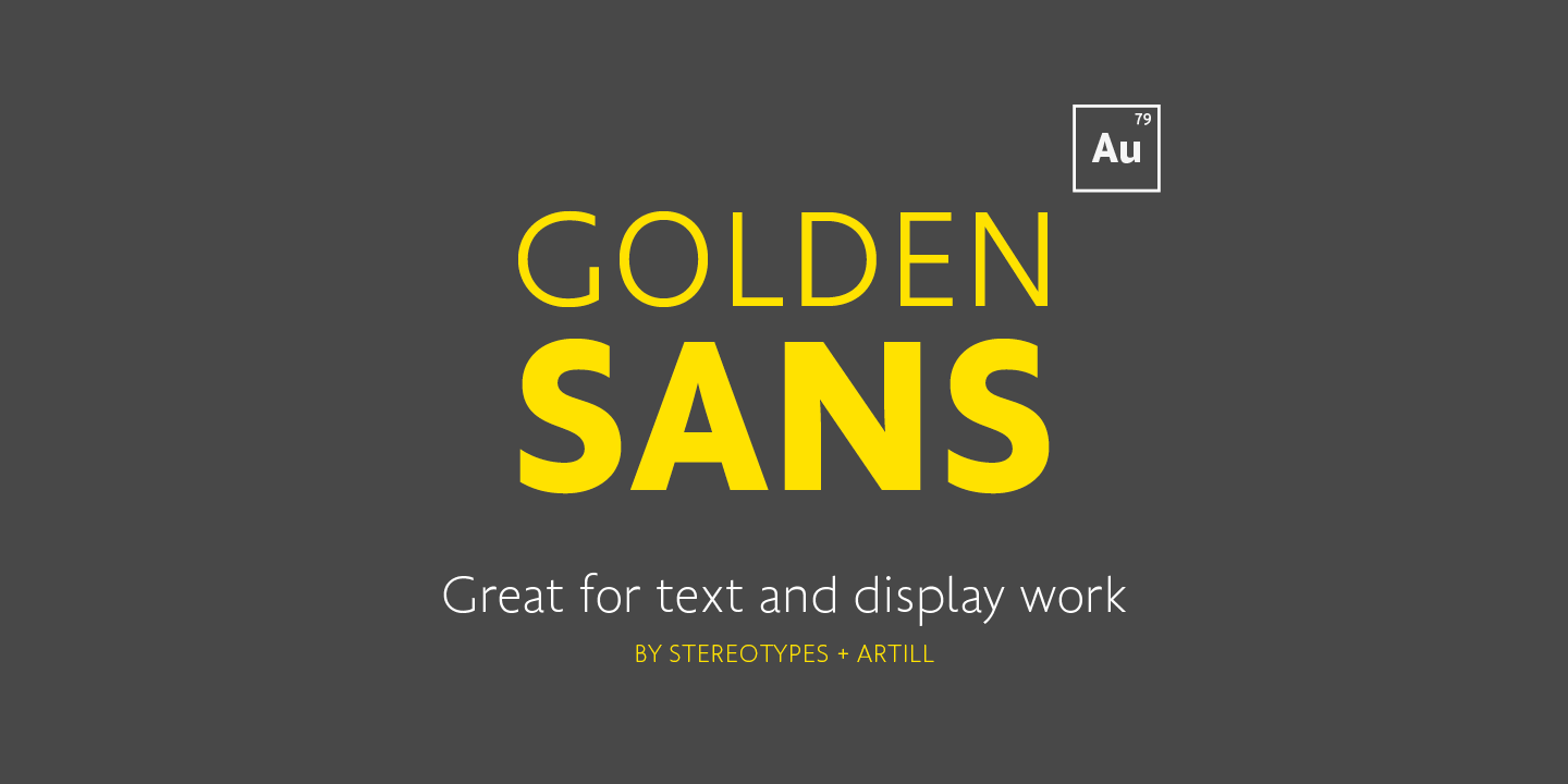 Przykład czcionki Golden Sans