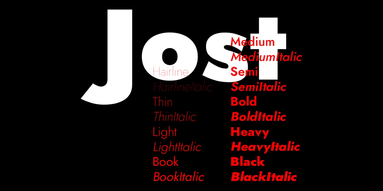 Przykład czcionki Jost
