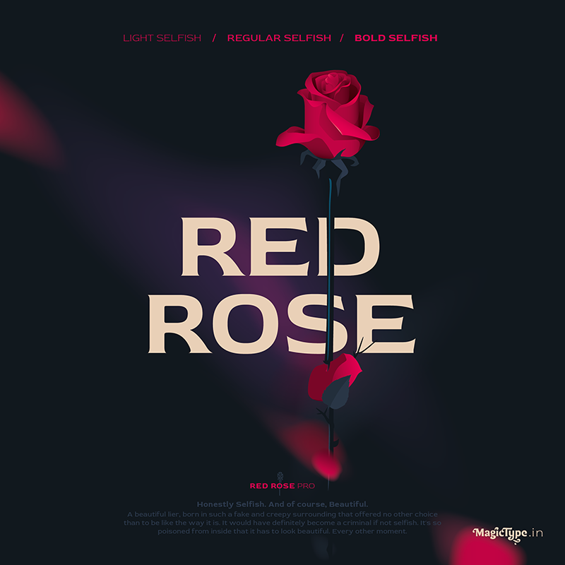 Przykład czcionki Red Rose