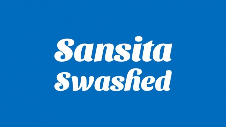 Przykład czcionki Sansita Swashed