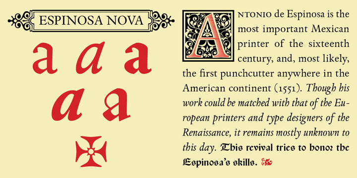 Przykład czcionki Espinosa Nova Capitular II