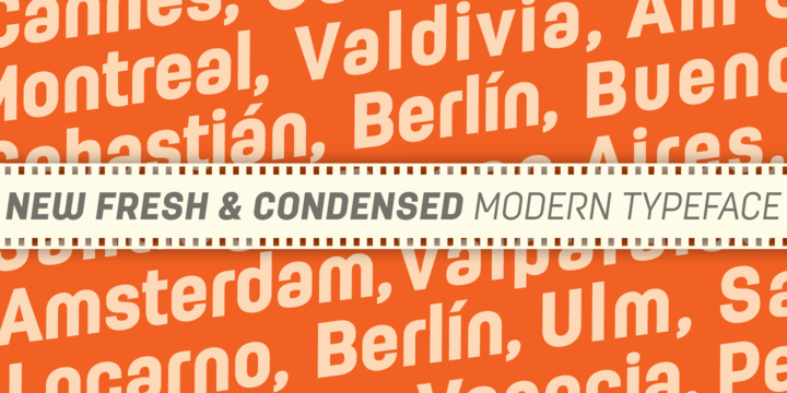 Przykład czcionki Moderna Condensed Medium Condensed