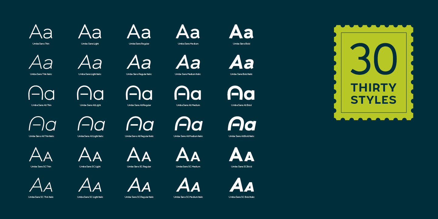 Przykład czcionki Umba Sans SC Regular Italic