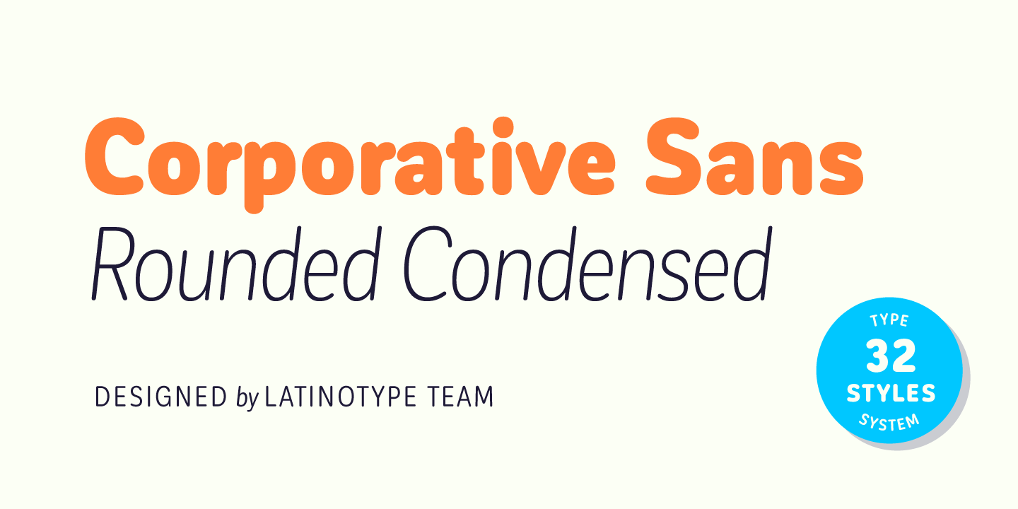 Przykład czcionki Corporative Sans Rounded Condensed Medium Condensed