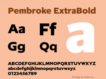 Przykład czcionki Pembroke Extra Bold Italic