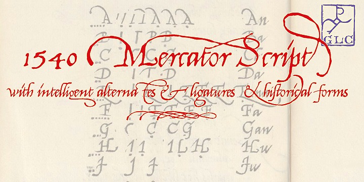 Przykład czcionki 1540 Mercator Script Normal