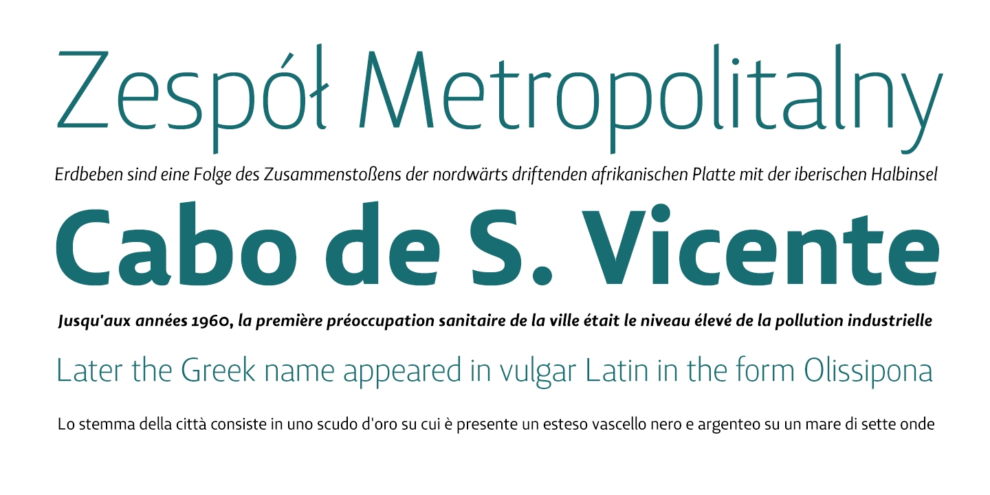 Przykład czcionki Lisboa Sans Italic