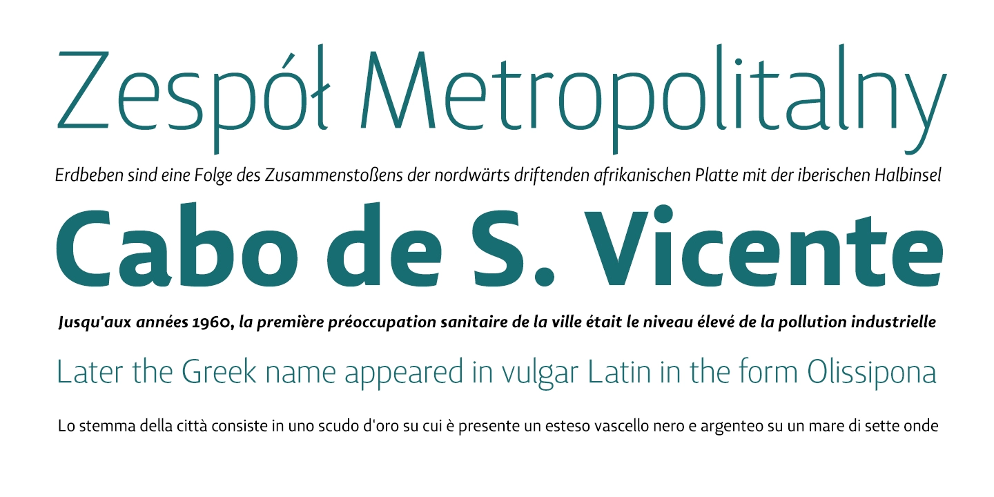 Przykład czcionki Lisboa Sans Book Italic