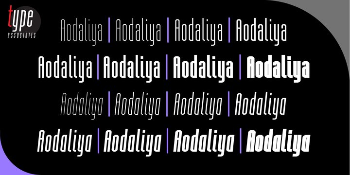 Przykład czcionki Aodaliya Bold Italic