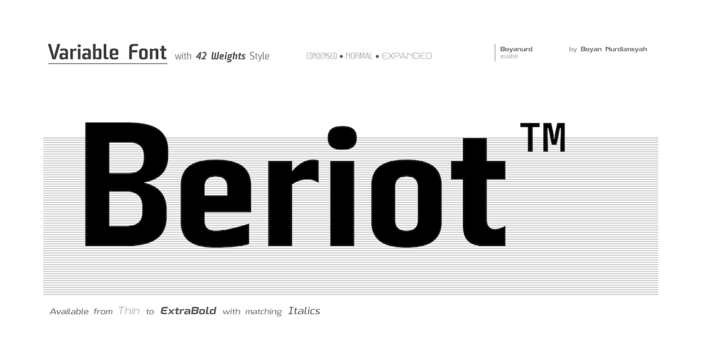 Przykład czcionki Beriot Light Italic