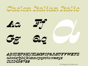 Przykład czcionki Caslon Italian