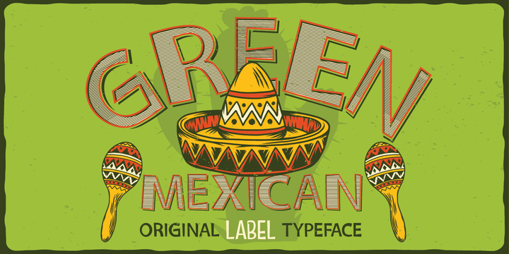 Przykład czcionki Green Mexican Fill