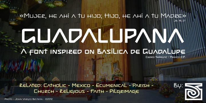 Przykład czcionki Guadalupana